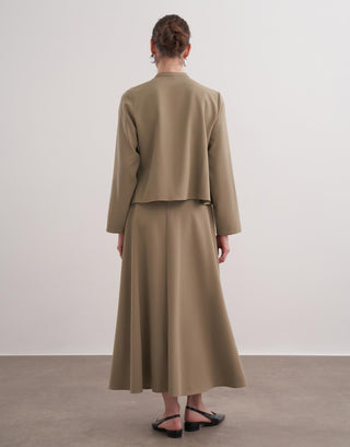 Luna Fırfırlı Takım - Vizon