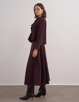 Luna Fırfırlı Takım - Bordo