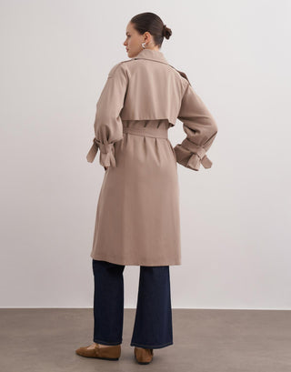 Violet Düğmeli Trenç - Vizon