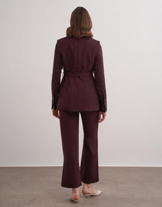 Cara Yelekli Takım - Bordo