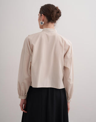 Lexi Crop Gömlek - Bej