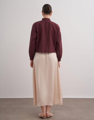 Lexi Crop Gömlek - Bordo