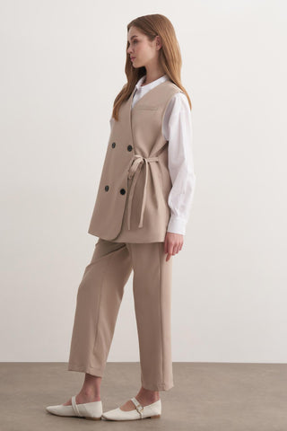 Monica Yelekli Takım - Bej
