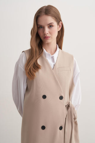 Monica Yelekli Takım - Bej