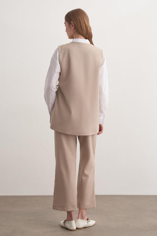 Monica Yelekli Takım - Bej