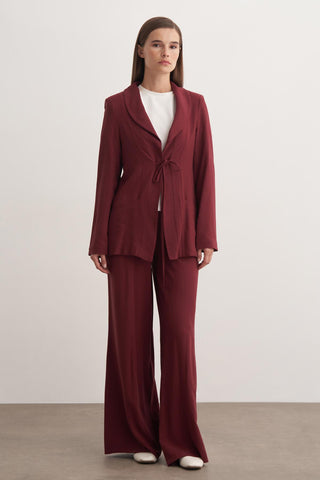 Naomi Pantolonlu Takım - Bordo