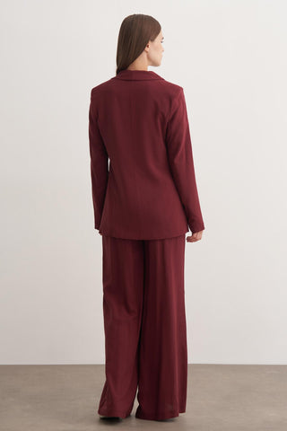 Naomi Pantolonlu Takım - Bordo