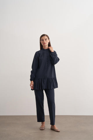 Perla Pantolonlu Takım - Lacivert