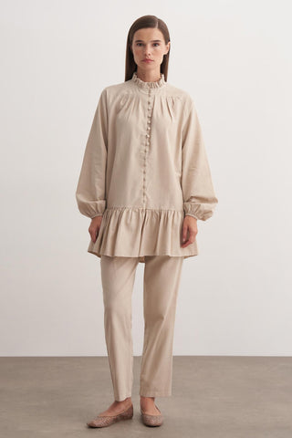 Perla Pantolonlu Takım - Bej