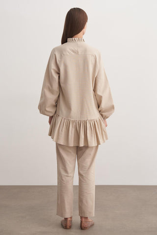 Perla Pantolonlu Takım - Bej