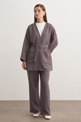 Jayla Kemerli Takım - Gri