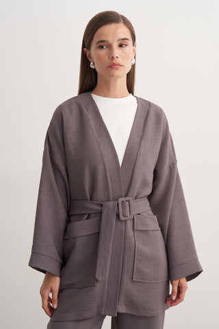 Jayla Kemerli Takım - Gri