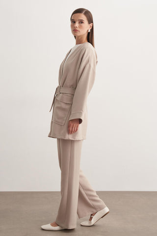 Jayla Kemerli Takım - Bej