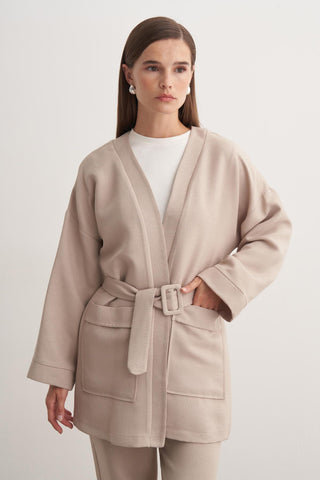 Jayla Kemerli Takım - Bej