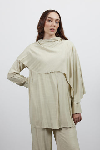 Lorena Pelerinli Takım - Bej