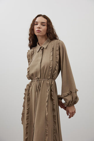 Caitlyn Elbise - Koyu Vizon