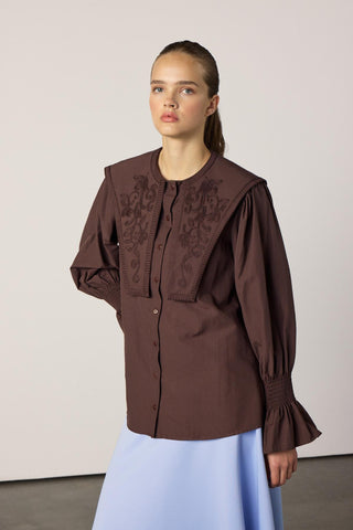 Elsa gömlek - Kahve