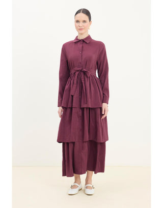 Melody elbise - Bordo