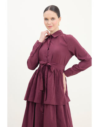 Melody elbise - Bordo