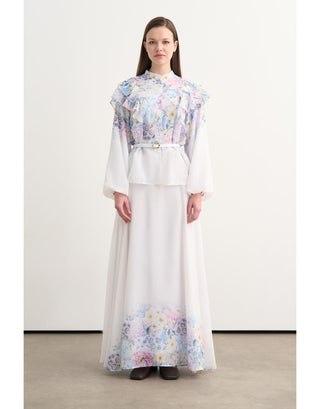 Brice Çiçek Desenli Takım - Bebe Mavi