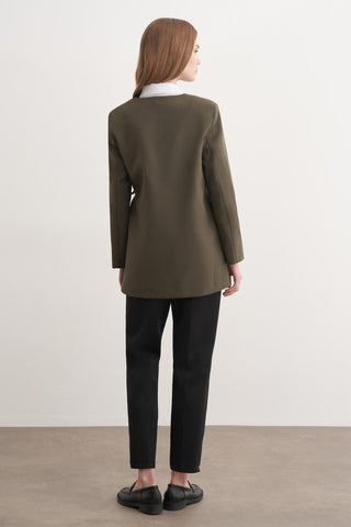 Yan Bağlamalı Ceket - Haki