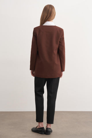 Yan Bağlamalı Ceket - Kahve