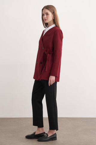 Yan Bağlamalı Ceket - Kırmızı