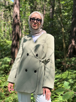 Yan Bağlamalı Ceket - Mint