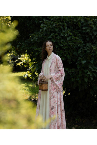 Galvin Uzun Kimono - Pembe