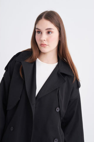 Megan Kemerli Trenç - Siyah