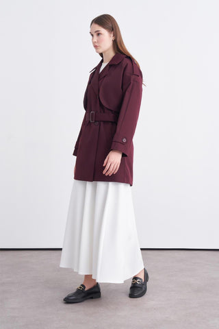 Megan Kemerli Trenç - Bordo