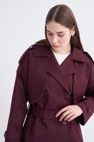 Megan Kemerli Trenç - Bordo