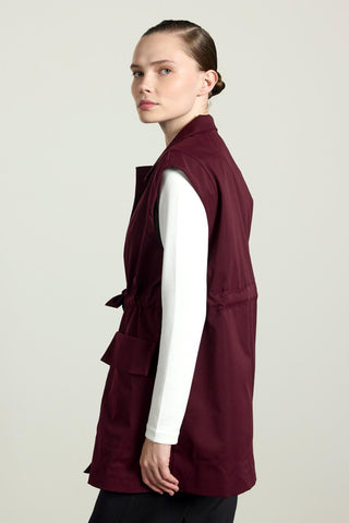 Ön Cepli Bağlamalı Yelek - Bordo