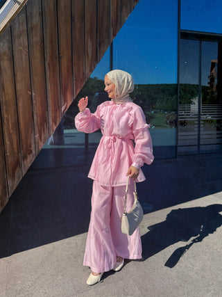Rose Pantolonlu Takım - Pembe