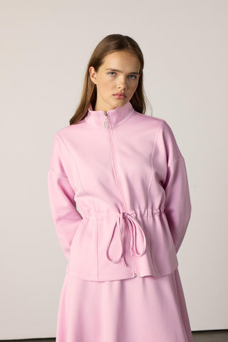 Bel Büzgülü Etekli Scuba Takım - Pembe