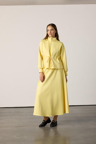 Bel Büzgülü Etekli Scuba Takım - Sarı