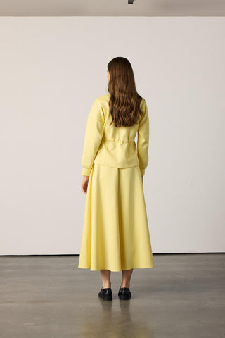 Bel Büzgülü Etekli Scuba Takım - Sarı