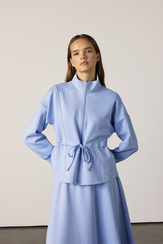 Bel Büzgülü Etekli Scuba Takım - Bebe Mavi