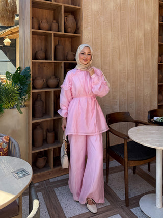 Rose Pantolonlu Takım - Pembe