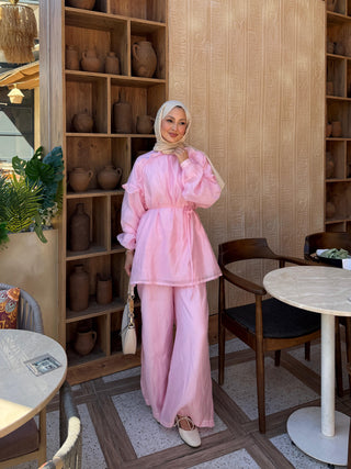 Rose Pantolonlu Takım - Pembe